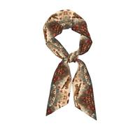 Oudrspo Esta bufanda larga de seda con estampado de leopardo entre flores es cómoda, fácil de cuidar y adecuada para salidas al aire libre, compras y fiestas.