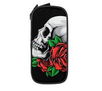 Oudrspo Estuche de lápices de Gran Capacidad, Caja de lápices de Calavera roja, Rosa y Negra, Estuche para bolígrafos para Escuela Media/Secundaria, Oficina, Universidad, niña y niño Adultos