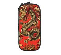 Oudrspo Estuche de lápices de Gran Capacidad Chinese Dragon Cloud Lucky Festive Red Pencil Box Estuche para bolígrafos para la Escuela Secundaria/Secundaria Office College Adult Girl and Boy