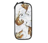 Oudrspo Estuche de lápices de Gran Capacidad Ferocious Tiger Wave Cloud White Pencil Box Pen Pouch para la Escuela Media/Secundaria Office College Adult Girl and Boy