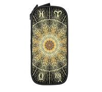 Oudrspo Estuche de lápices de Gran Capacidad Magic Circle Zodiacs Dark Psychedelic Black Pencil Box Estuche para bolígrafos para Middle/High School Office College Adult Girl and Boy