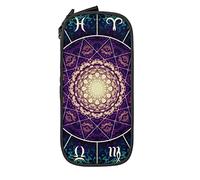Oudrspo Estuche de lápices de Gran Capacidad Magic Circle Zodiacs Dark Psychedelic Green Pencil Box Estuche para bolígrafos para Middle/High School Office College Adult Girl and Boy