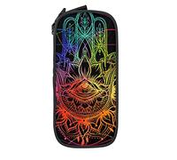 Oudrspo Estuche de lápices de Gran Capacidad Mystic Colorful Hamsa Hand Trippy Black Pencil Box Estuche para bolígrafos para la Escuela Secundaria/Secundaria Office College Adult Girl and Boy