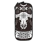 Oudrspo Estuche de lápices de Gran Capacidad Mystic Geometry Cow Skull Native Black Pencil Box Estuche para bolígrafos para la Escuela Secundaria/Secundaria Office College Adult Girl and Boy