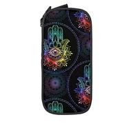 Oudrspo Estuche de lápices de Gran Capacidad Mystic Hamsa Hand Color Trippy Black Pencil Box Estuche para bolígrafos para Middle/High School Office College Adult Girl and Boy