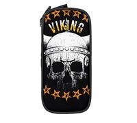 Oudrspo Estuche de lápices de Gran Capacidad Viking Skull Dead Black Pencil Box Pen Pouch para la Escuela Media/Secundaria Office College Adult Girl and Boy