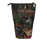 Oudrspo Estuche de lápices telescópico Impresión de Taller Estuche de lápices de pie Estuche de papelería Portaplumas telescópico Pop Up Portalápices para Trabajo de Oficina