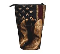 Oudrspo Estuche para lápices con Bandera Americana, Bonito Estuche para bolígrafos, Bolsa telescópica de papelería, Bolsa de cosméticos para Maquillaje para Mujeres y Oficina