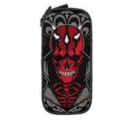 Oudrspo Estuche para lápices de Gran Capacidad, Estuche para lápices Negro con diseño de Calaveras Rojas y diablos, para Escuela Media/Secundaria, Oficina, Universidad, niña y niño Adultos