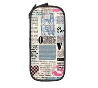 Oudrspo Estuche para lápices de Gran Capacidad París Torre Eiffel Romance Retro Estuche para lápices Estuche para la Escuela Media/Secundaria Oficina Universidad Adulto Niña y niño