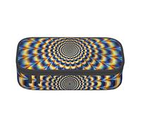 Oudrspo Estuche para lápices Duradero con Estampado de GIF de ilusión óptica en Espiral, Estuche de papelería con Compartimento con Cremallera, Estuche portátil de Gran Capacidad para lápices
