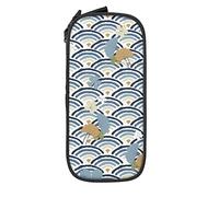 Oudrspo Estuche para lápices Gran Capacidad Escamas de Sirena Ginkgo biloba Wave Caja de lápices Blanca Estuche para bolígrafos para la Escuela Media/Secundaria Oficina Universidad Adulto Niña y niño