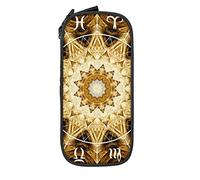 Oudrspo Estuche para lápices Gran Capacidad Magic Circle Zodiacs Sign Psychedelic Black Pencil Box Estuche para bolígrafos para la Escuela Secundaria/Secundaria Office College Adult Girl and Boy