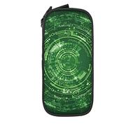 Oudrspo Estuche para lápices Tecnología de Gran Capacidad Future Digital Green Pencil Box Estuche para bolígrafos para la Escuela Media/Secundaria Office College Adult Girl and Boy