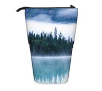 Oudrspo Estuche para lápices telescópico con Estampado de Bosque con Reflejo, portalápices multifunción, Estuche para lápices de pie para Mujeres y Hombres