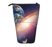 Oudrspo Estuche telescópico para lápices Universe Planet Print Estuche para lápices de pie Estuche de papelería Portalápices telescópico Pop Up Portalápices para Trabajo de Oficina