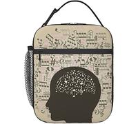 Oudrspo Fiambrera de neurociencia de la música, fiambrera aislada reutilizable, fiambrera para hombres y mujeres, adecuada para Camping, oficina, escuela