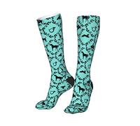 Oudrspo Fox Hunt Country Damask Calcetines hasta la rodilla para mujer Medias de compresión largas Calcetines de vestir gruesos y suaves de 20 pulgadas