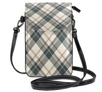 Oudrspo French Plaid Crossbody Phone Purse Small Mini Shoulder Bag Cell Phone Pouch Leather Wallet Best Gift for Valentines Day,Anniversary,Birthdays