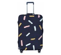 Oudrspo Funda de Equipaje Azul Marino con diseño de Confeti, Lavable y de Primera Calidad, con Cierre de Cremallera y Hebilla, Compatible con Maletas de Viaje de 45 a 81 cm (tamaño Extragrande).