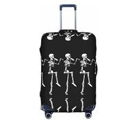 Oudrspo Funda Protectora para Maleta con Estampado de Calavera y Esqueleto de Halloween, Lavable, antiarañazos, Funda Protectora para Maleta de 18 a 32 Pulgadas