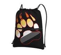 Oudrspo Gay Bear Pride Paw Cordón divertido con cremallera Sackpack Gym Sports, mochila impermeable String Bag Cinch