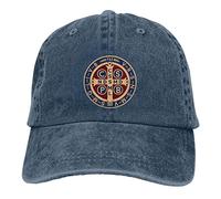 Oudrspo Gorra de béisbol para Adultos con Medalla de San Benito y Cruz Santa, Unisex, Ajustable, para Hombre y Mujer