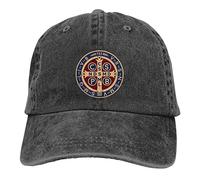 Oudrspo Gorra de béisbol para Adultos con Medalla de San Benito y Cruz Santa, Unisex, Ajustable, para Hombre y Mujer