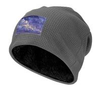 Oudrspo Gorro de Punto gofre Negro con Exquisito Estampado de brasas celestiales para Uso Informal en Invierno y otoño.