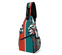 Oudrspo Hand Drawn Alpaca Sling Bag for Men Women Crossbody Backpack Hot Dog Egg Pattern Crossbody Bag Chest Bags for Travel Sport