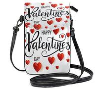 Oudrspo Happy Valentine's Day Crossbody Phone Purse Small Mini Shoulder Bag Cell Phone Pouch Leather Wallet Best Gift for Valentines Day,Anniversary,Birthdays