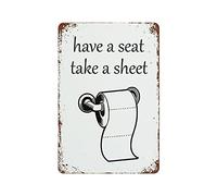 Oudrspo Have A Seat Take A Sheet Cartel de chapa Placa de metal Arte Colgante Pintura de hierro Retro Hogar Cocina Jardín Garaje Decoración de pared 12 "x8