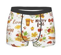 Oudrspo Hello Fall Autumn Is Here Ropa Interior para Hombre Calzoncillos bóxer Ropa Interior Suave y cómoda de Viscosa de bambú