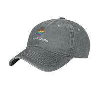 Oudrspo I Love My 2 Dads with Rainbow Heart Día del Padre Gay Pride Hat Ajustable Hombres Mujeres Unisex Gorra de béisbol Algodón Lavado Denim