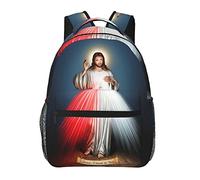 Oudrspo Jesus Divine Mercy Mochila informal con estilo para mujer Mochilas para computadora portátil personalizadas con múltiples bolsillos Mochila para computadora para el trabajo Viajes de negocios