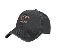 Oudrspo Jesus is My Copilot Hat Ajustable Hombres Mujeres Unisex Gorra de béisbol Algodón Lavado Denim
