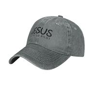 Oudrspo Jesus is My Copilot Hat Ajustable Hombres Mujeres Unisex Gorra de béisbol Algodón Lavado Denim