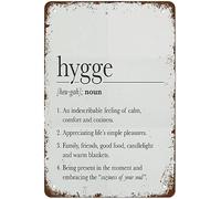 Oudrspo Letrero de metal de estaño con impresión de definición de Hygge, placa retro, decoración de aula, cartel de aula, dormitorio, arte infantil, placa personalizada de 12.0 x 16.0 in