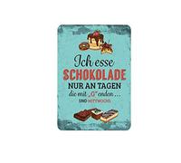 Oudrspo Letrero de metal retro vintage Ich Esse Schokolade Nur an Tagen Die Mit G Enden Und Mittwochs de aluminio para decoración de pared de café en el hogar, 12.0 x 16.0 in