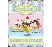 Oudrspo Letreros de metal para helado de lácteos, decoración de restaurante vintage, cartel retro de la heladería, decoración de pared para el hogar, cafetería, bar, 12.0 x 16.0 in