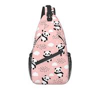 Oudrspo Lindo Panda Sling Bag Crossbody Mochila para hombres y mujeres, Durable ajustable Gimnasio Deporte Viajes Senderismo Ciclismo Caminar Daypack