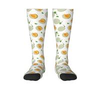 Oudrspo Lindos calcetines de melón dulce para hombres y mujeres, calcetines deportivos acolchados para correr, calcetines hasta la pantorrilla