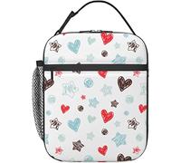 Oudrspo Love Heart Lunch Box Bolsa de almuerzo aislada reutilizable Ladies Men's Lunch Box Adecuado para Camping Office School