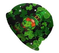 Oudrspo Lucky Gnomes in St Patrick's Day 4 St. Patrick's Day Gorro de Punto para Adultos, Gorro de Punto elástico con Calavera para Mujeres y Hombres