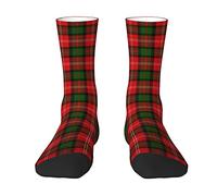 Oudrspo Mackintosh tartán rojo verde a cuadros hombres y mujeres calcetines de equipo, tartán a cuadros novedad moda Casual equipo tubo calcetín deportivo atlético calcetines de vestir