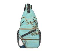 Oudrspo Marine Life Sea Deck Sling Bag Mochila cruzada de viaje Mochila de pecho para hombres y mujeres, hombros izquierdo y derecho ajustables Senderismo Mochila informal