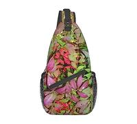 Oudrspo Mochila bandolera de viaje con diseño de zarza ardiente con bayas rojas, para hombres y mujeres, hombros izquierdo y derecho ajustables, mochila informal para senderismo