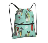 Oudrspo Mochila con cordón Atomic Tabby, mochila con cordón y cremallera, mochila deportiva para gimnasio, viaje, Yoga, mochila para hombres y mujeres