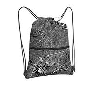 Oudrspo Mochila con cordón cuadrado Buenos Aires, mochila con cordón y cremallera, mochila deportiva para gimnasio, viaje, Yoga, mochila para hombres y mujeres
