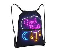 Oudrspo Mochila con cordón de Good Night Sign, mochila con cordón y cremallera, mochila deportiva para gimnasio, viaje, Yoga, mochila para hombres y mujeres